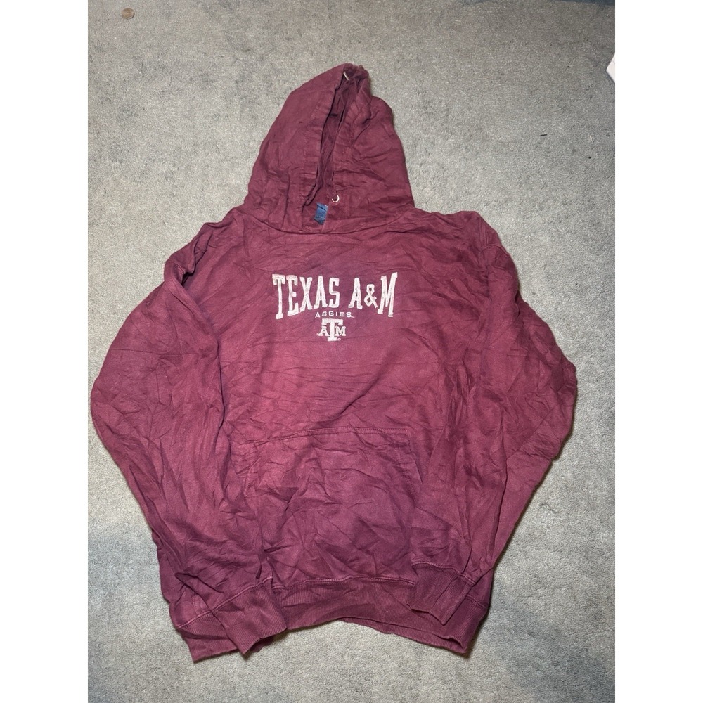 Texas A&M Aggies Hoodie Mens XL Maroon Pullover College Sweatshirt